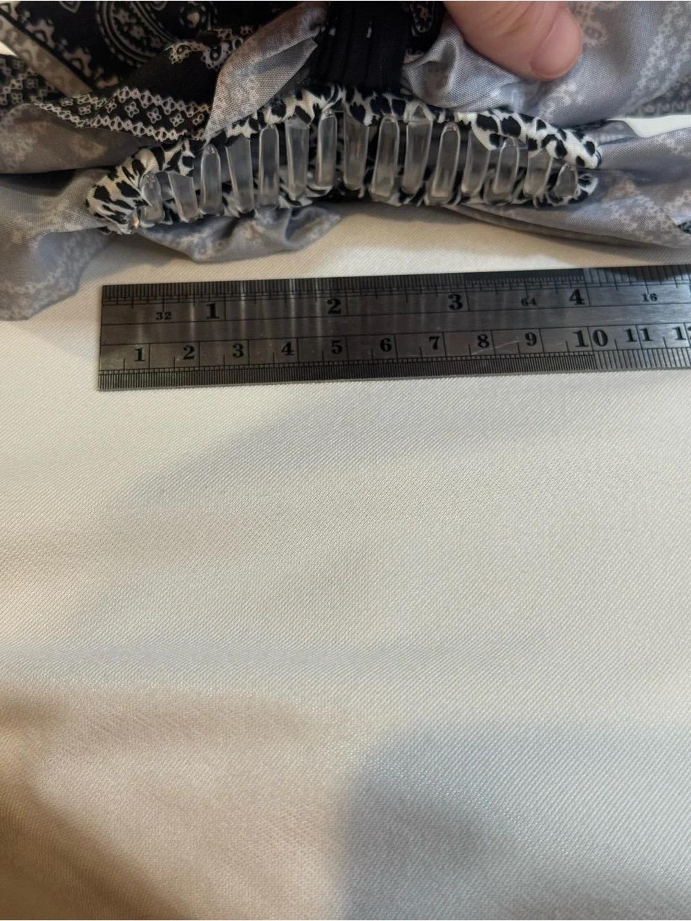 Black White Bandana Paisley Fabric Bow Claw Clip Hair Accessory Boho Y2K NWOT